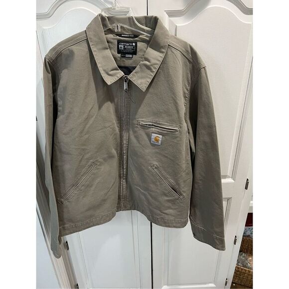 Carhartt Relaxed Fit Rugged Flex Duck Detroit Jacket Brown Men’s Size XXL Grey - Picture 1 of 8